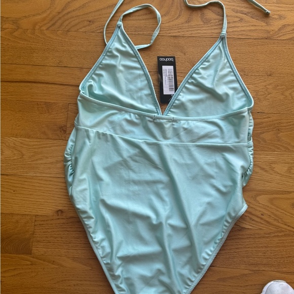Boohoo Light Blue Halter Swimsuit - Picture 2 of 6